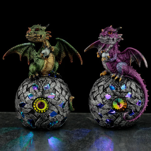 LED Celtic Orb Elements Dragon Figurine
