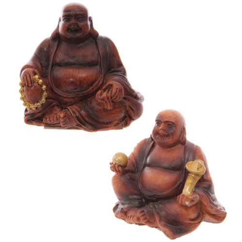 Mini Wood Effect Collectable Buddha in a Bag Figurine