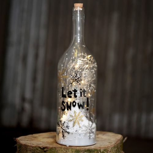 Musical LED Christmas Snowstorm - Let it Snow Bottle Shaped