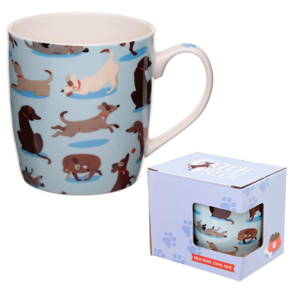 New Bone China Mug - Catch Patch Dog Design