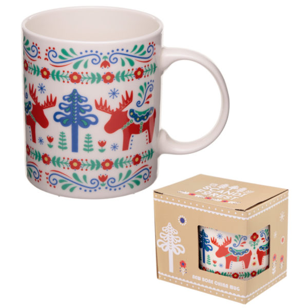 New Bone China Mug - Scandi Moose Design