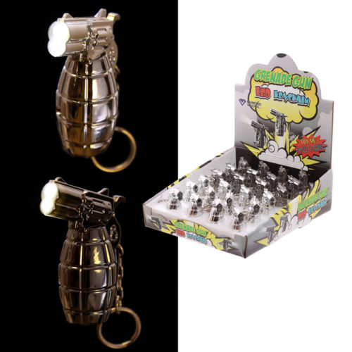 Novelty Grenade Gun LED Keyring