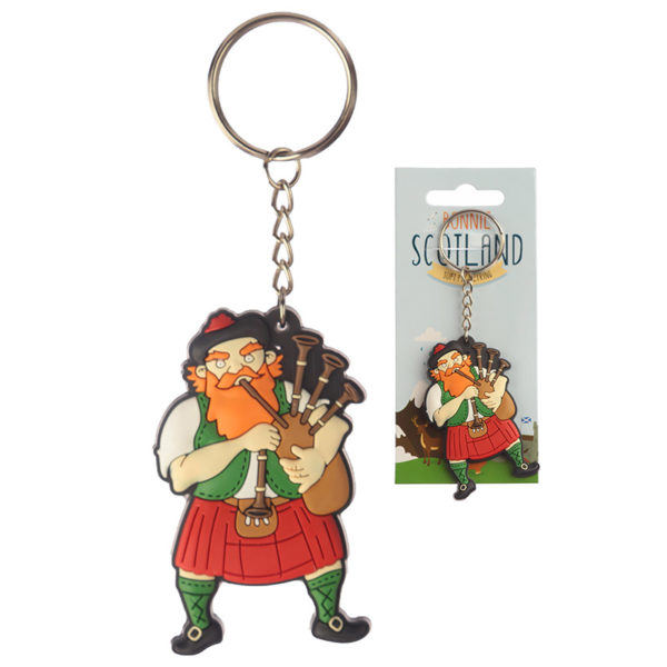 Novelty PVC Keyring - Scottish Piper