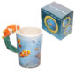 Novelty Sealife Design Clown Fish Shaped Handle Ceramic Mug