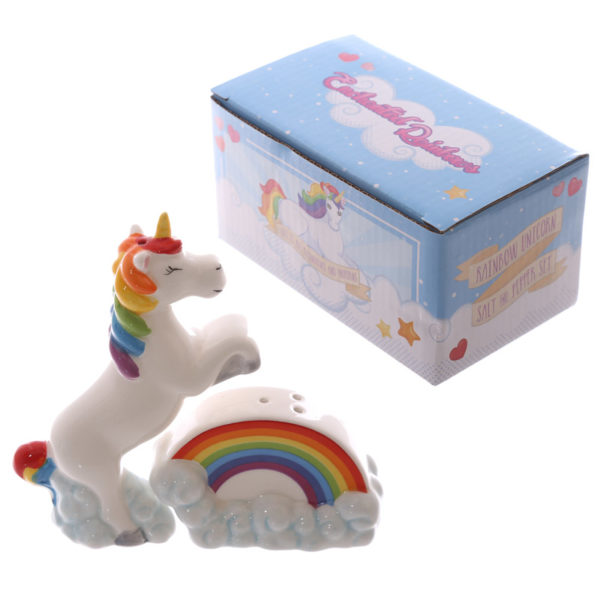 Novelty Unicorn Rainbow Collectable Salt and Pepper Set