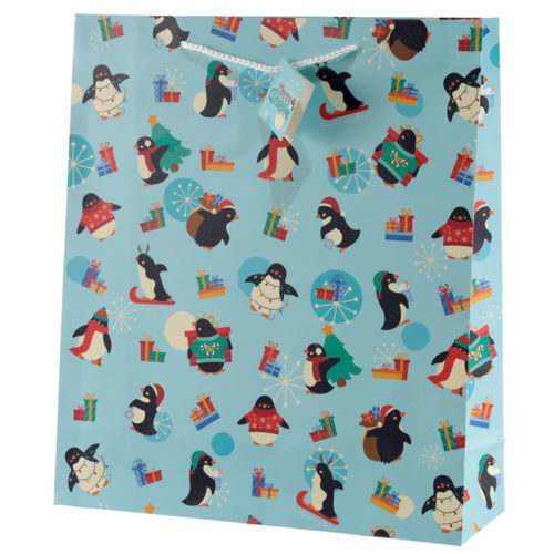 Penguins Extra Large Christmas Gift Bag