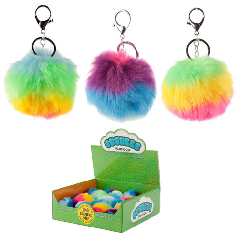 Pompom Rainbow Sound Keyring