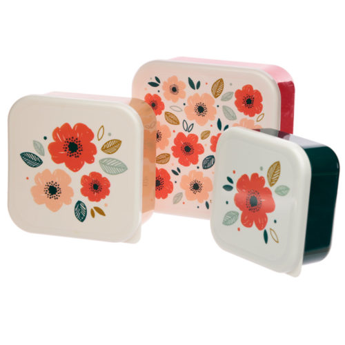 Poppy Fields Set of 3 Plastic Lunch Boxes (M
