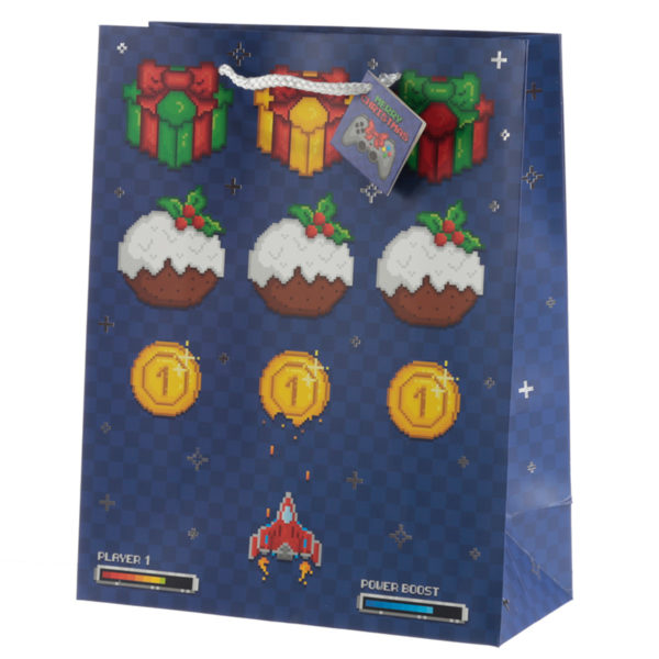 Retro Gaming Game Over Large Christmas Gift Bag