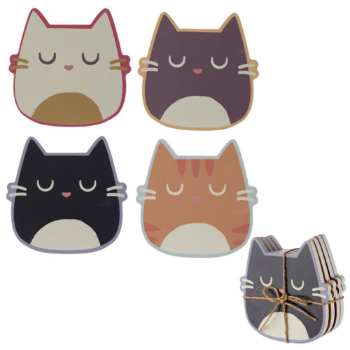 Set of 4 Novelty Coasters - Feline Fine Cat Design