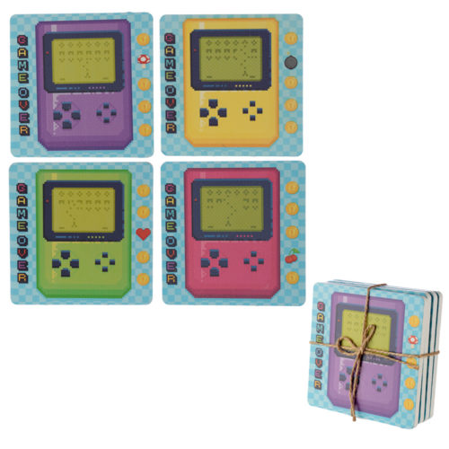 Set of 4 Novelty Coasters - Retro Gaming Design
