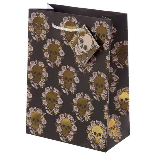 Skulls  and  Roses Metallic Medium Gift Bag