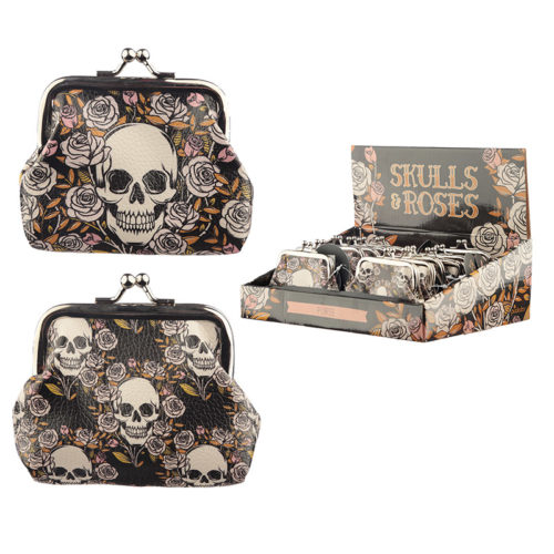 Skulls  and  Roses Tic Tac Change Purse