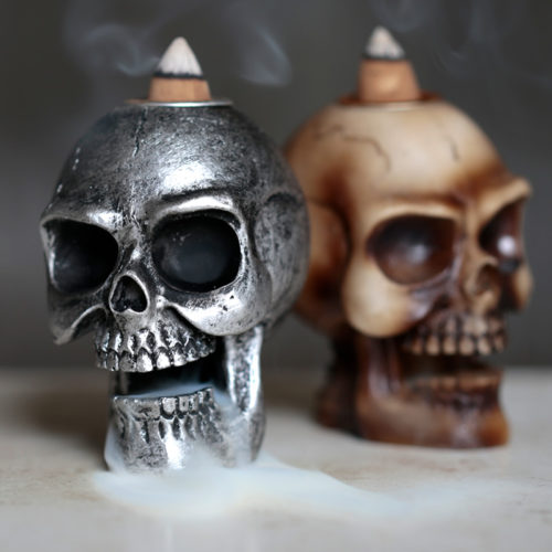 Small Backflow Incense Burner - Skull