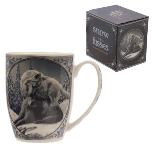 Snow Kisses Wolf Design Lisa Parker New Bone China Mug