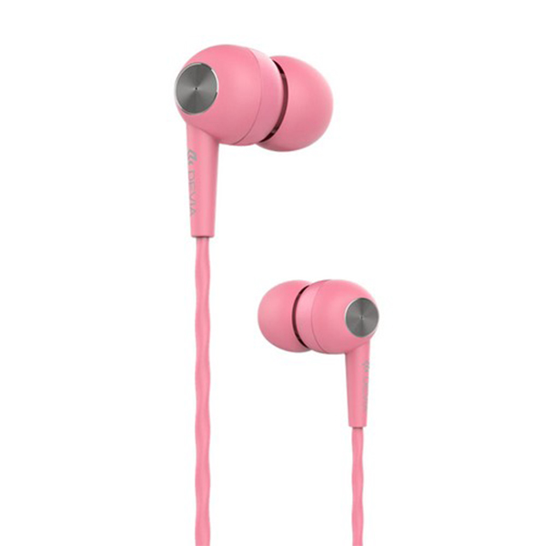 Hands Free Devia Kintone Stereo Ψειρα Σιλικονης 3.5mm Ροζ