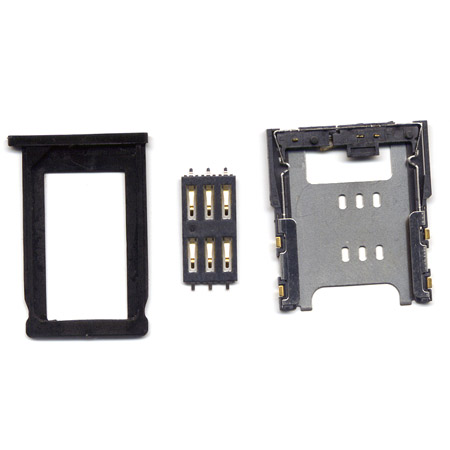 Sim Card Σετ Για Apple iPhone 3GS-3G Μαυρο OEM Set (Connector-Tray-Holder)