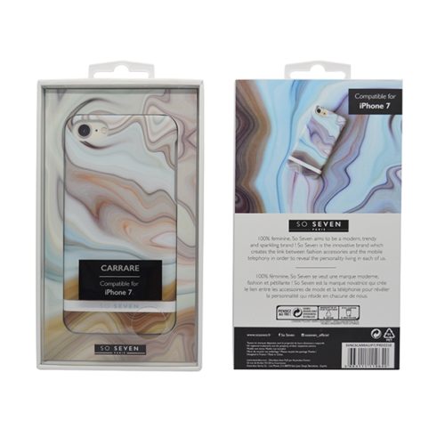 SO SEVEN CARRARE MARBLE IPHONE 7 8 brown backcover
