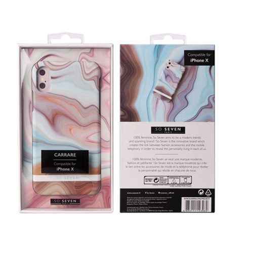 SO SEVEN CARRARE MARBLE IPHONE X XS brown backcover
