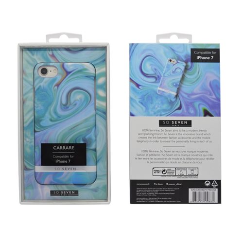 SO SEVEN CARRARE MARBLE IPHONE 7 8 blue backcover