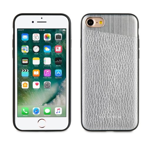 SO SEVEN METALLIC PU IPHONE 7 8 silver backcover