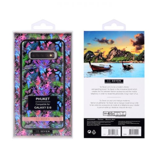 SO SEVEN PUCKET TROPICAL BLACK BUTTERFLY SAMSUNG S10 backcover