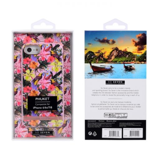 SO SEVEN PUCKET TROPICAL PINK BIRD IPHONE 6 7 8 backcover