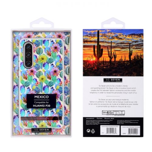 SO SEVEN MEXICO BLUE CACTUS HUAWEI P30 backcover