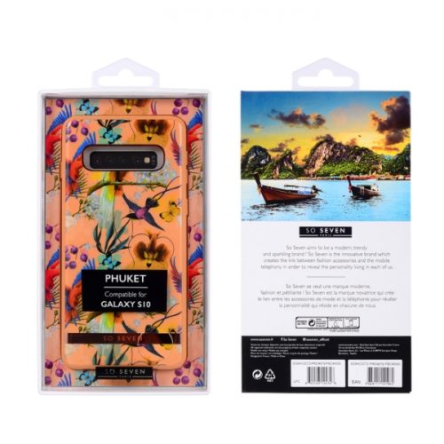 SO SEVEN PUCKET ORANGE PARROT SAMSUNG S10 backcover