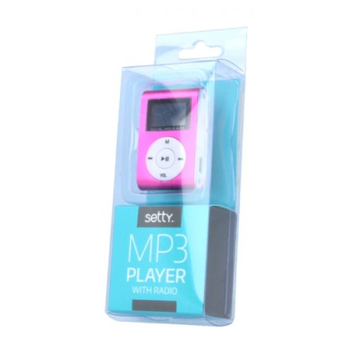 SETTY MP3 PLAYER with LCD + EARPHONES pink