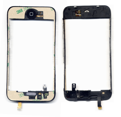 Βαση Τζαμιου Για iPhone 3G - 3GS Μαυρη Με Flex Home Button