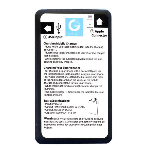 Εξωτερικη Μπαταρια GNG 4000mAh Μαυρη