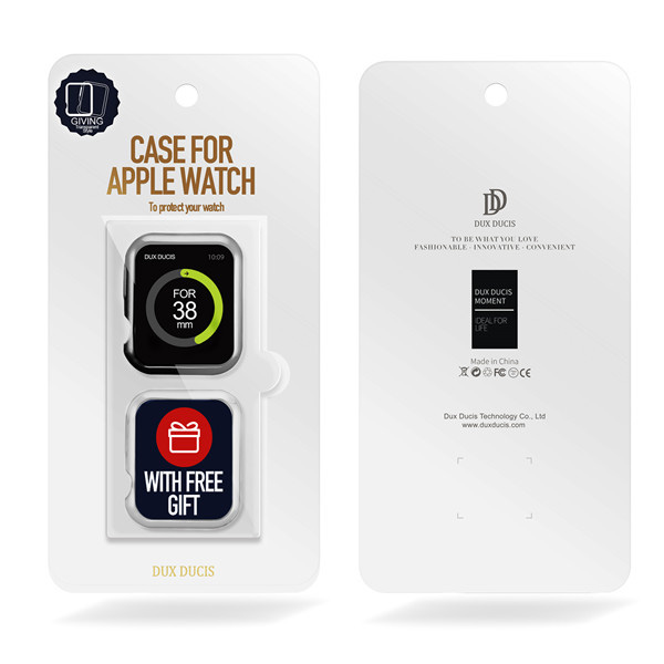 Θήκη TPU Για Apple Watch 38mm Series 2 / 3 Μαύρη & Διάφανη