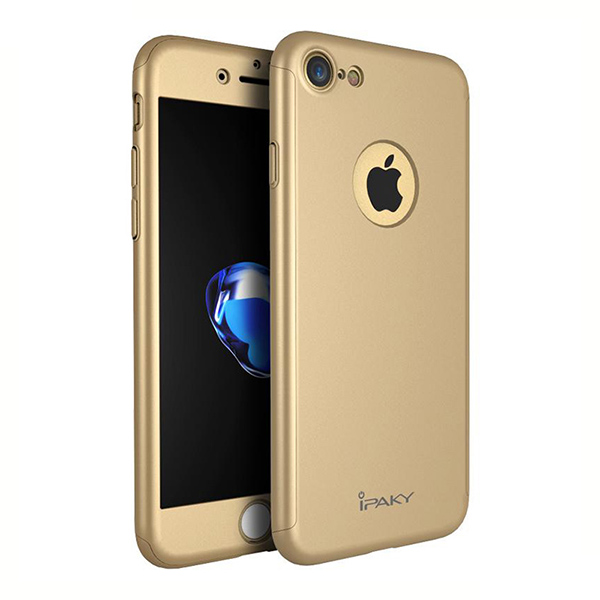 Θηκη IPAKY Classic 360° για Apple iPhone 7+ Χρυση & Προστατευτικο Τζαμι