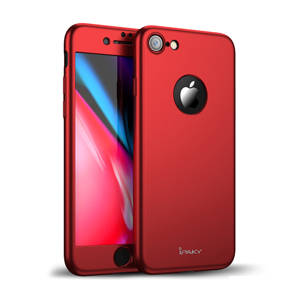 Θηκη IPAKY Classic 360° για Apple iPhone 8 Κοκκινη & Προστατευτικο Τζαμι