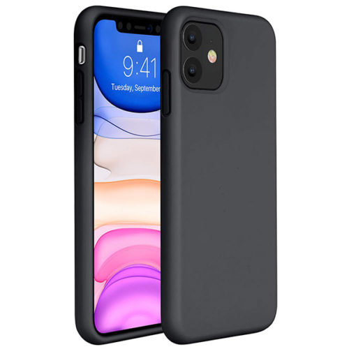 Θηκη Liquid Silicone για Apple iPhone 11 Μαυρη