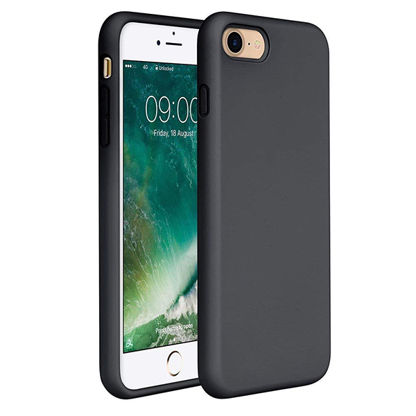 Θηκη Liquid Silicone για Apple iPhone 6+ / 6s+ Μαυρη