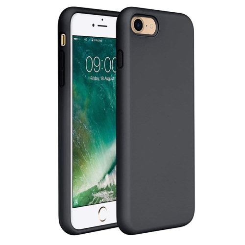 Θηκη Liquid Silicone για Apple iPhone 7+/8+ Μαυρη
