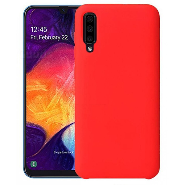 Θηκη Liquid Silicone για Samsung  Galaxy A30s Κοκκινη