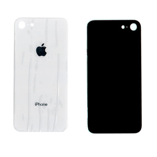 Καλυμμα Μπαταριας Για Apple iPhone 8+ Ασπρο Τζαμι Με Ταινια Διπλης Οψης