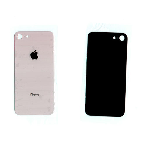 Καλυμμα Μπαταριας Για Apple iPhone 8+ Ροζ Χρυσο Τζαμι Με Ταινια Διπλης Οψης