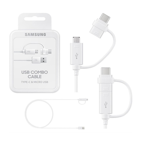 Καλωδιο Samsung DG930DWEG Φορτισης-Data Micro Usb & Type-C (2 Σε 1) Ασπρο