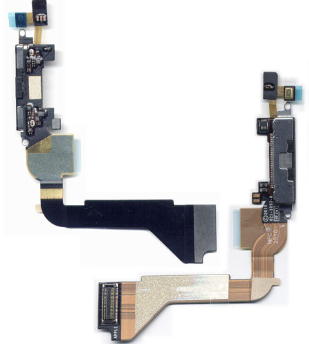 Καλωδιο Πλακε Για Apple iPhone 4 Με Κοννεκτορα Φορτισης Μαυρο-Με Μικροφωνο OR