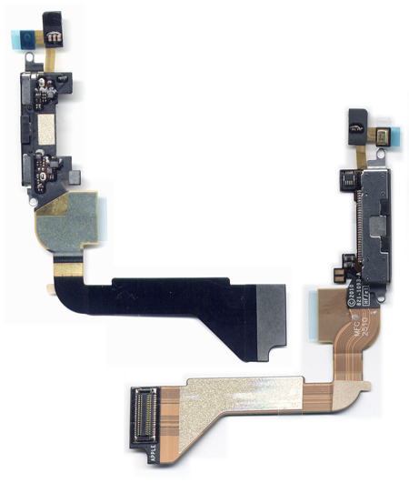 Καλωδιο Πλακε Για Apple iPhone 4 Με Κοννεκτορα Φορτισης Μαυρο-Με Μικροφωνο OR