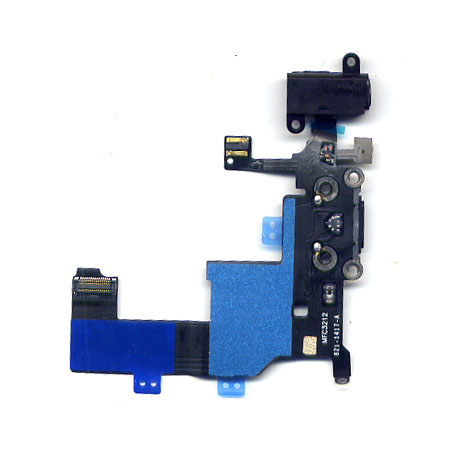 Καλωδιο Πλακε Για Apple iPhone 5 Με Κοννεκτορα Φορτισης-AV Ακουστικων Μαυρο-Μικροφωνο OR