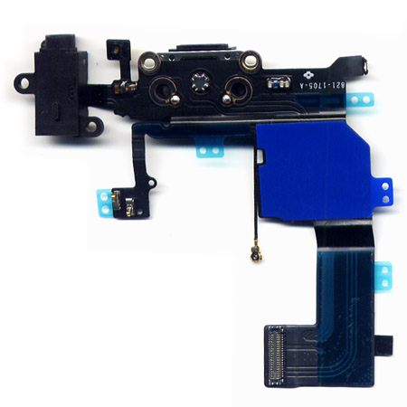 Καλωδιο Πλακε Για Apple iPhone 5C Με Κοννεκτορα Φορτισης-AV Ακουστικων Μαυρο-Μικροφωνο OR