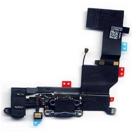 Καλωδιο Πλακε Για Apple iPhone 5S Με Κοννεκτορα Φορτισης-AV Ακουστικων Μαυρο-Μικροφωνο OR