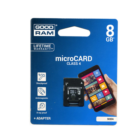 Καρτα Μνημης Trans Flash 8GB GoodRam Με Ανταπτορα SD Class 4