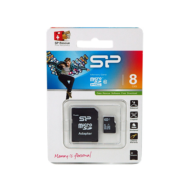 Καρτα Μνημης Trans Flash 8GB Silicon Power Με Ανταπτορα SD Cl10