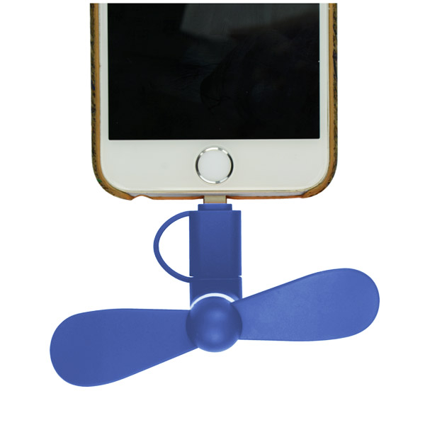 Μινι Ανεμιστηρακι GNG Με Υποδοχη Micro Usb & Lightning Μπλε